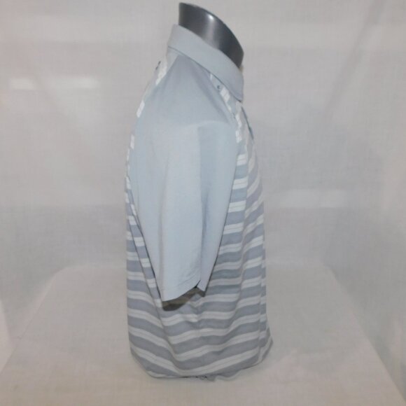 Under Armour Mens L Gray Striped Threadborne Boundless  golf Polo Shirt - Picture 5 of 9